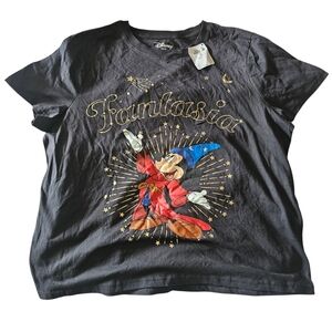 Disney Fantasia Sorcerer Mickey Graphic Tee XL Charcoal NWT